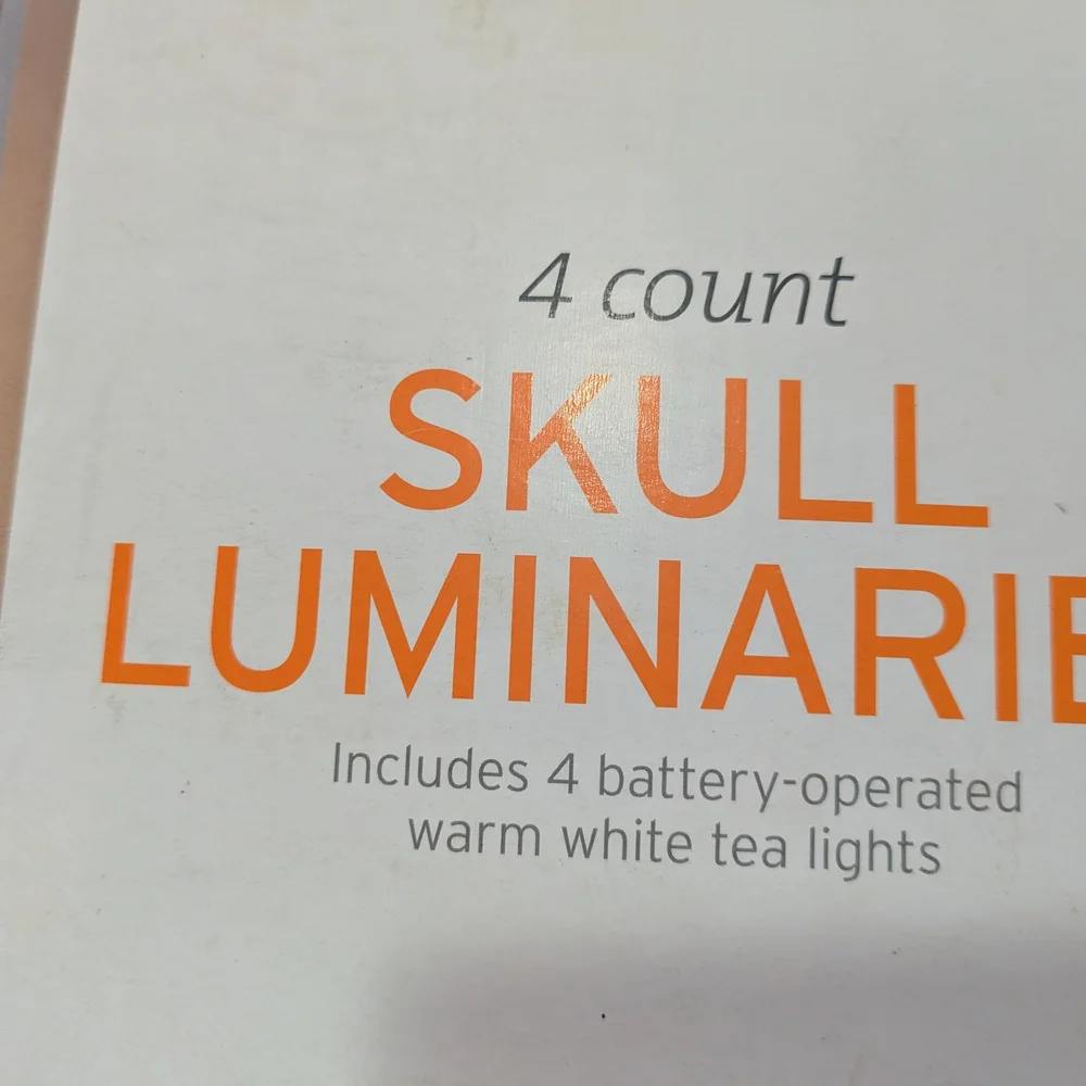 Target Black Skull Luminaries W/Led Tea lights 2 Sets Of 4 Lights